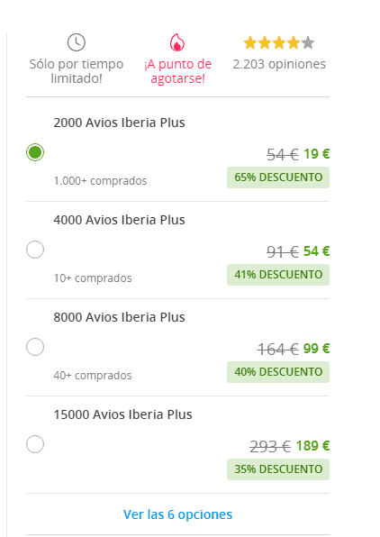 Koop Avios bij Groupon