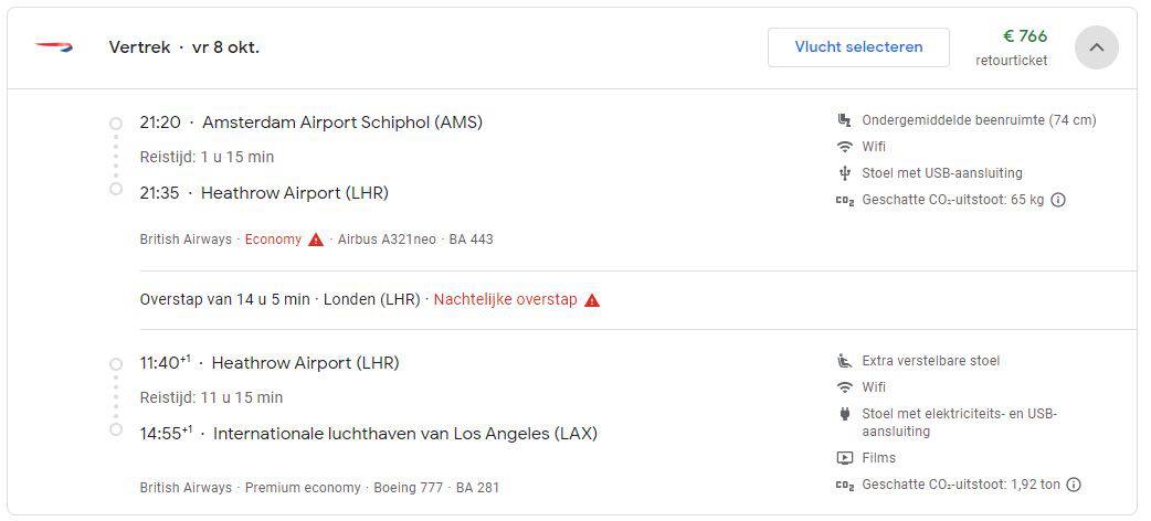 Premium Economy verschil