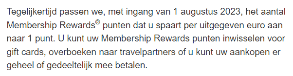 AMEX Platinum Devaluatie